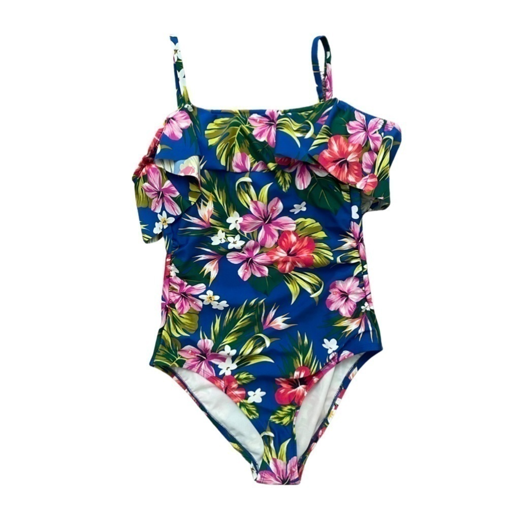 KONA Sol Blue Tropical One-Piece Swimsuit Women’s Size Small.
